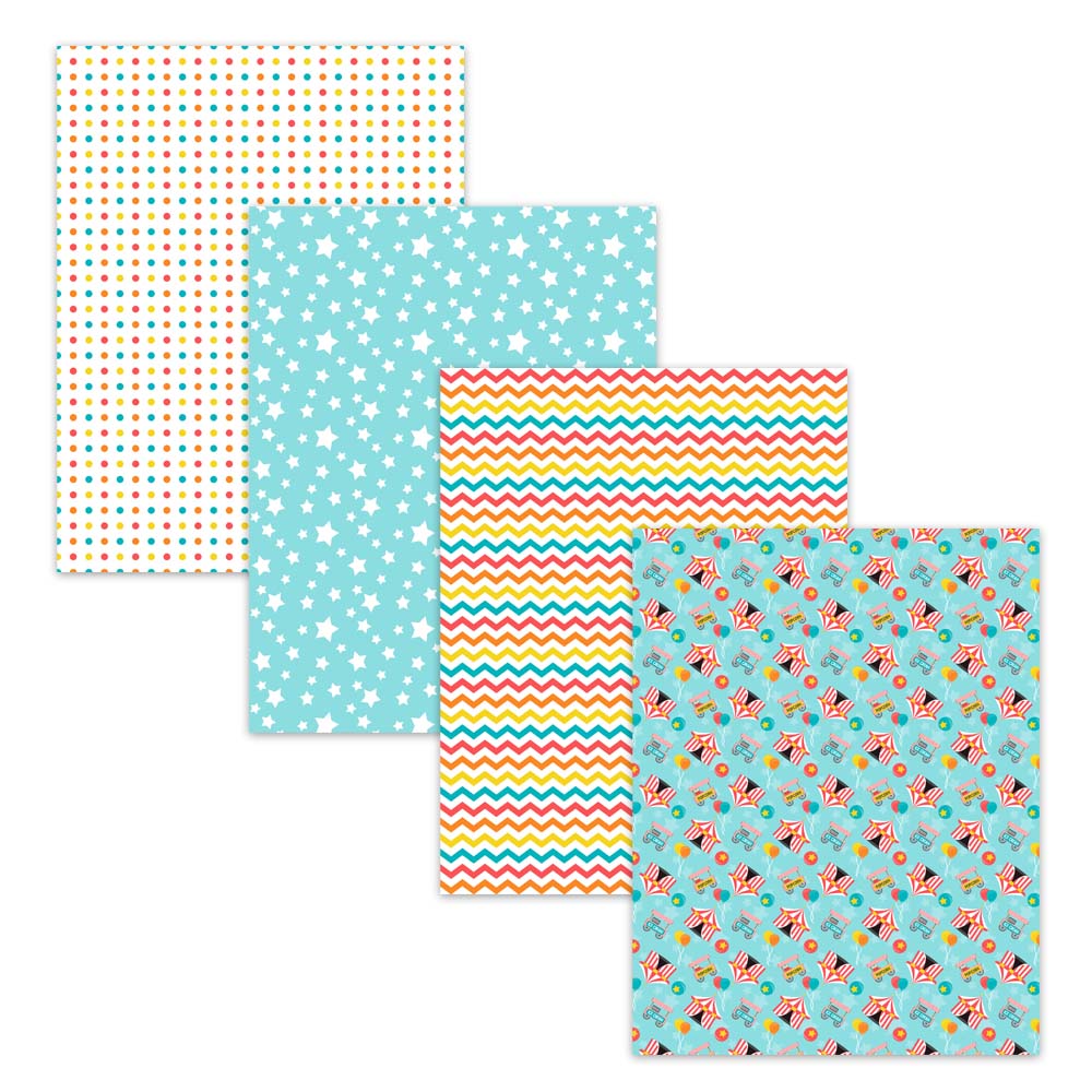 star polka dot chevron big top digital scrapbook paper