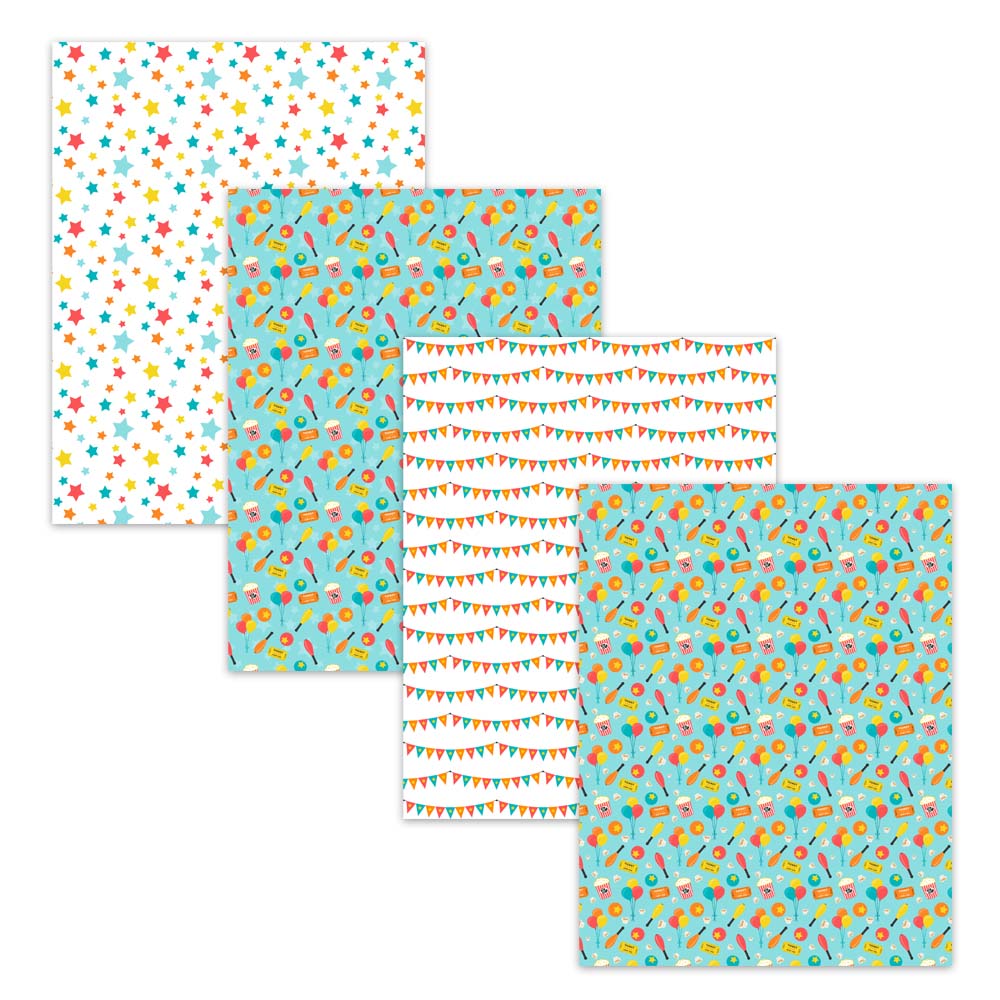 star banner juggling popcorn banner balloon digital paper download
