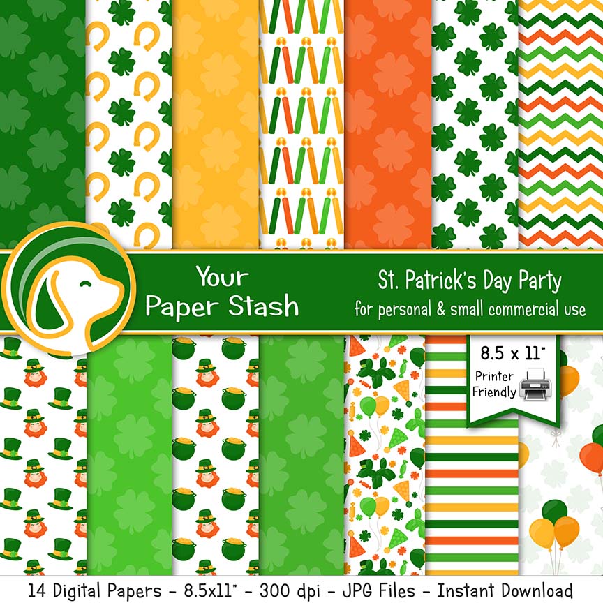printable st patricks day digital paper