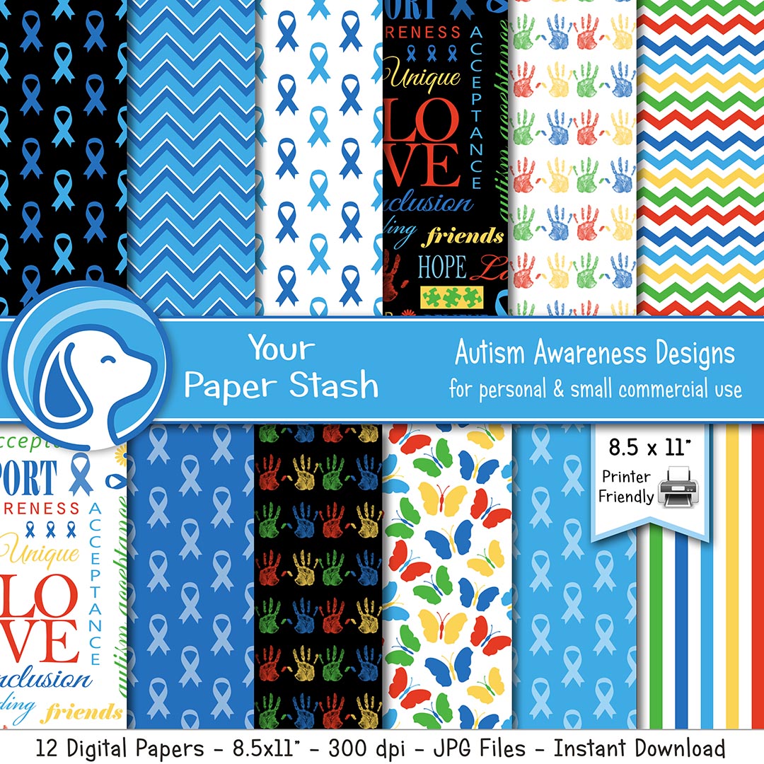 autism awareness month autist special needs school backgrounds rainbow blue ribbon