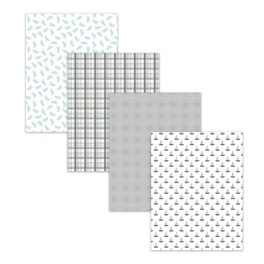 baby boy footprint paper plaid sailboat backgrounds baby boy blue gray neutral nursery paper