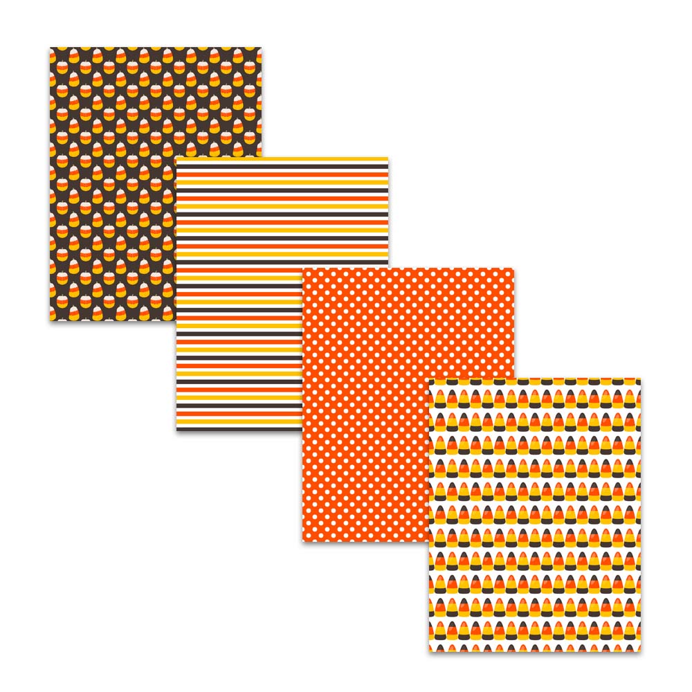 8.5x11" Candy Corn Themed Digital Papers For Thanksgiving & Halloween