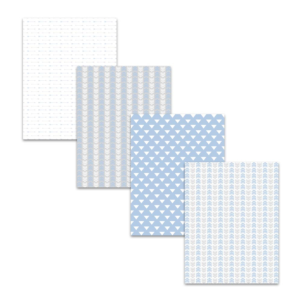 8.5x11 Ash Gray Light Blue Arrow Digital Scrapbook Papers and Backgrounds