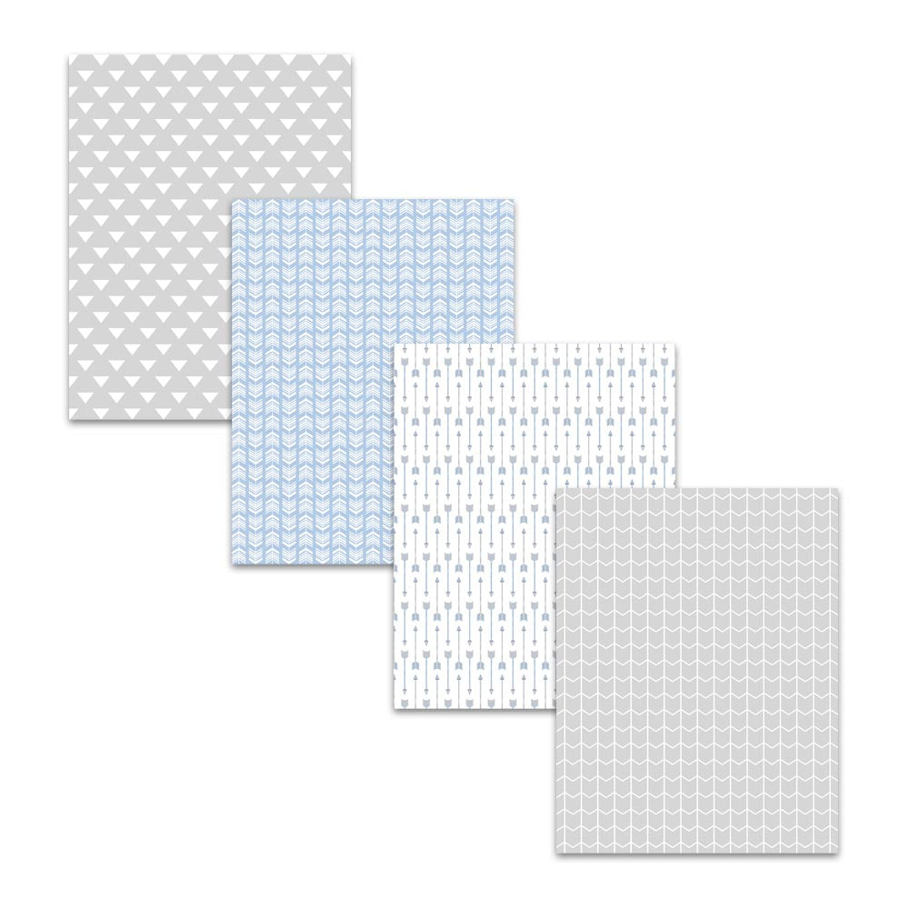 8.5x11 Ash Gray Light Blue Arrow Digital Scrapbook Papers and Backgrounds