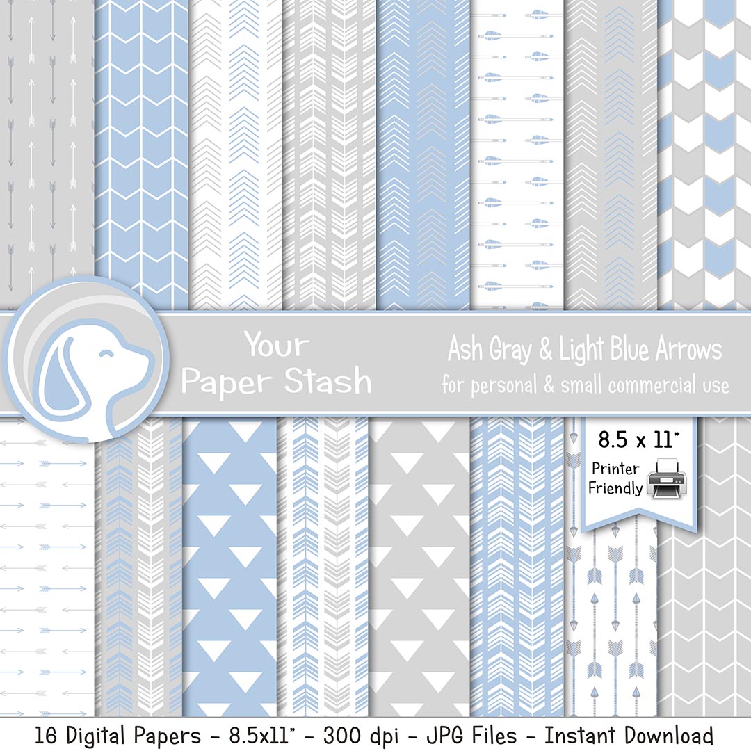 arrow tribal theme background scrapbook paper light blue gray baby boy father's day digi scrap craft supplies printable paper decoupage paper