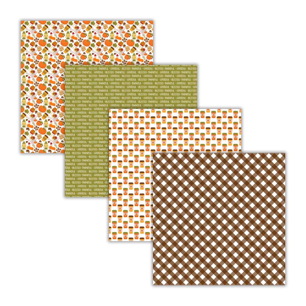 Autumn Thanksgiving Halloween Digital Paper Backgrounds