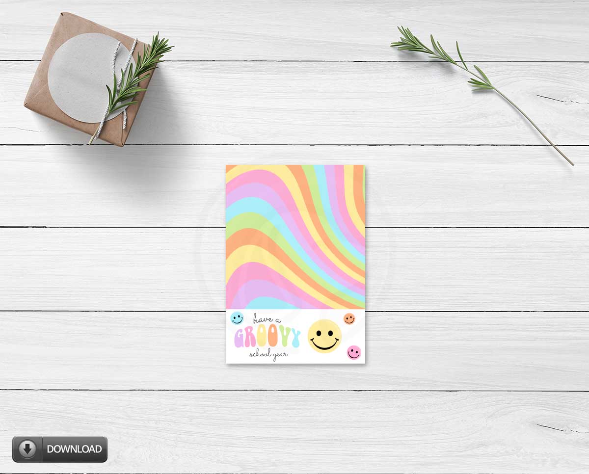 groovy classroom printable card for teacher
