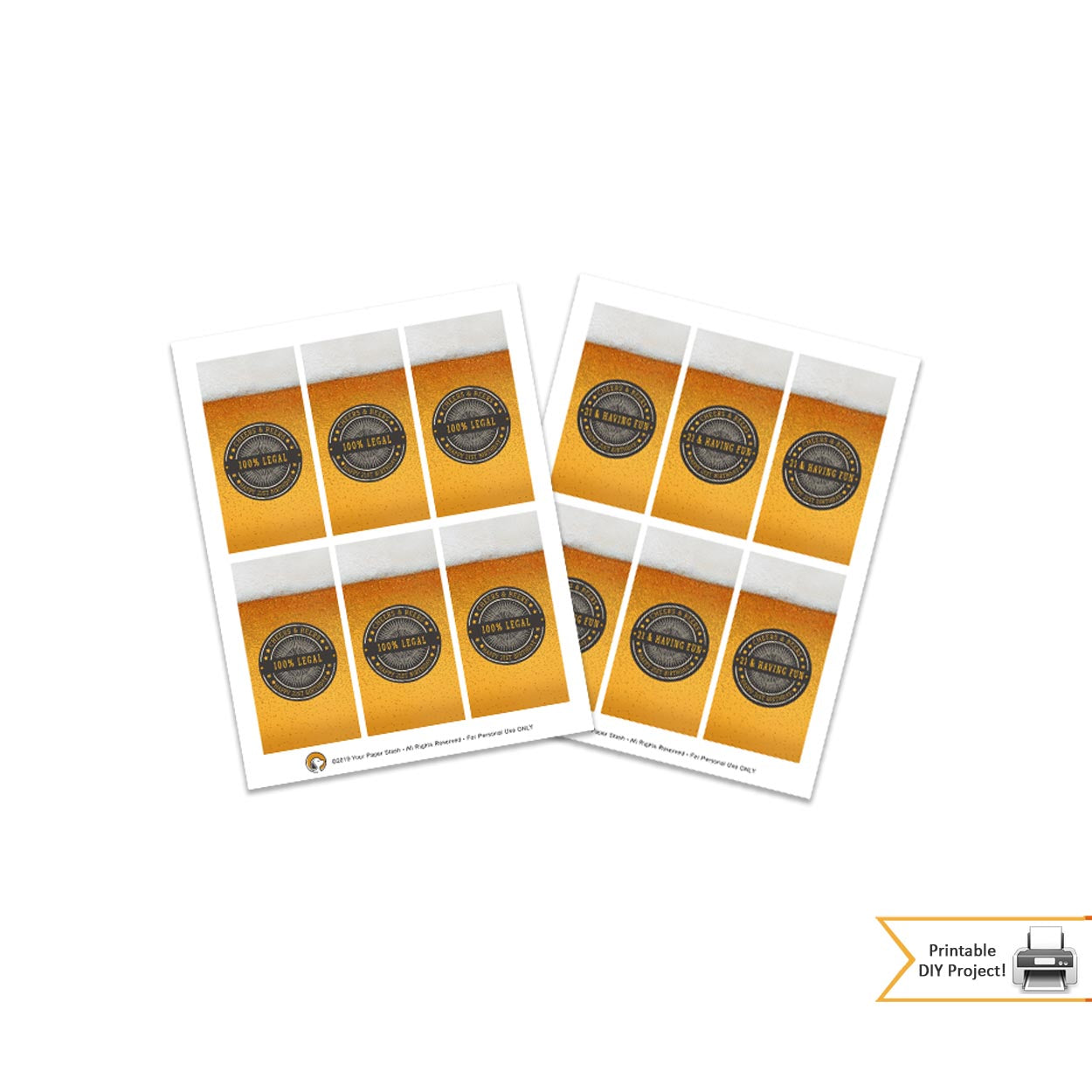 printable pub crawl gift tags beer