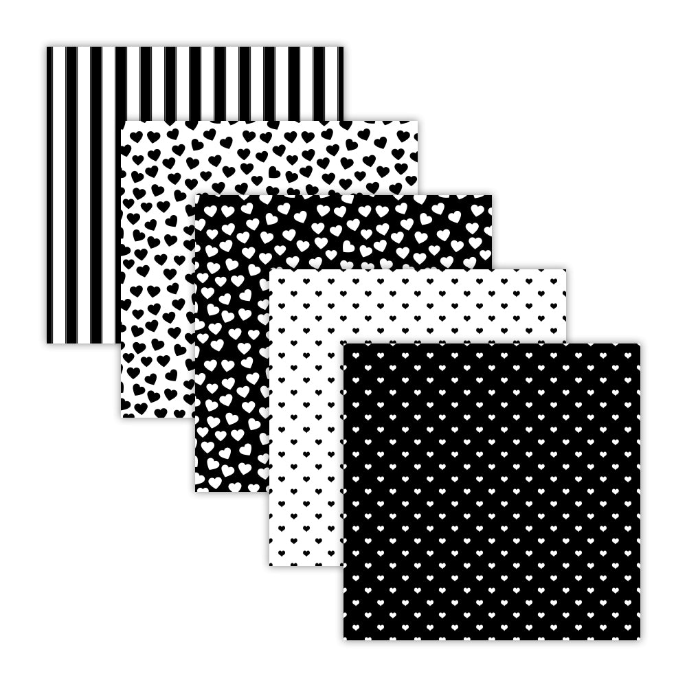 Black White Digital Scrapbook Paper Backgrounds