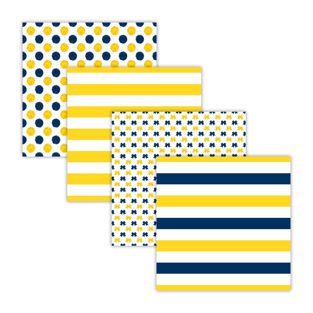pompom stripes bow digital paper pack