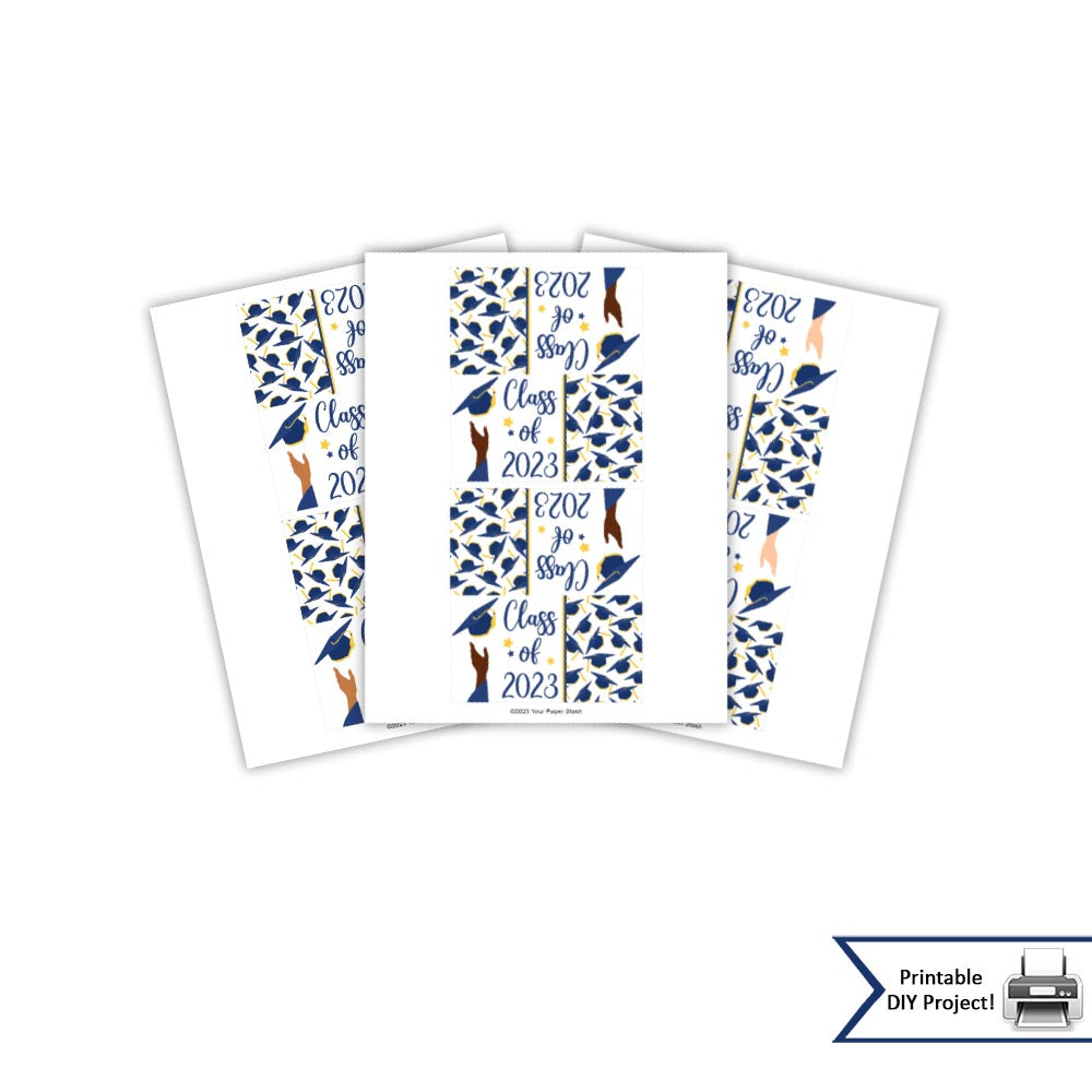 Class of 2023 Graduation Printable Bag Toppers Navy Blue