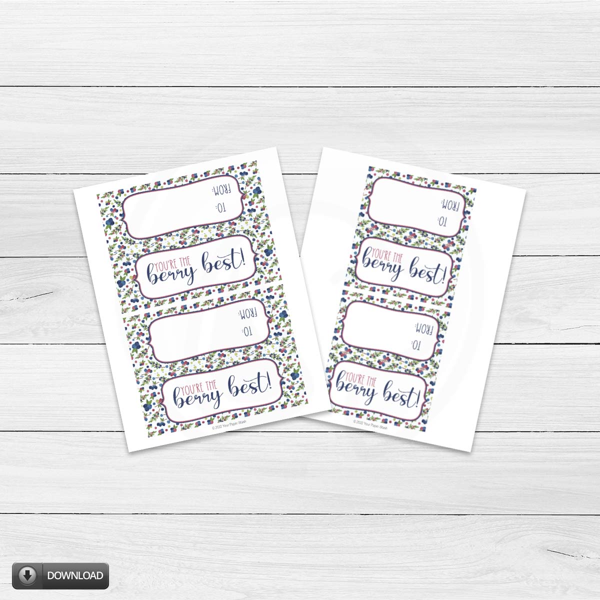 blueberry muffin printable bag toppers