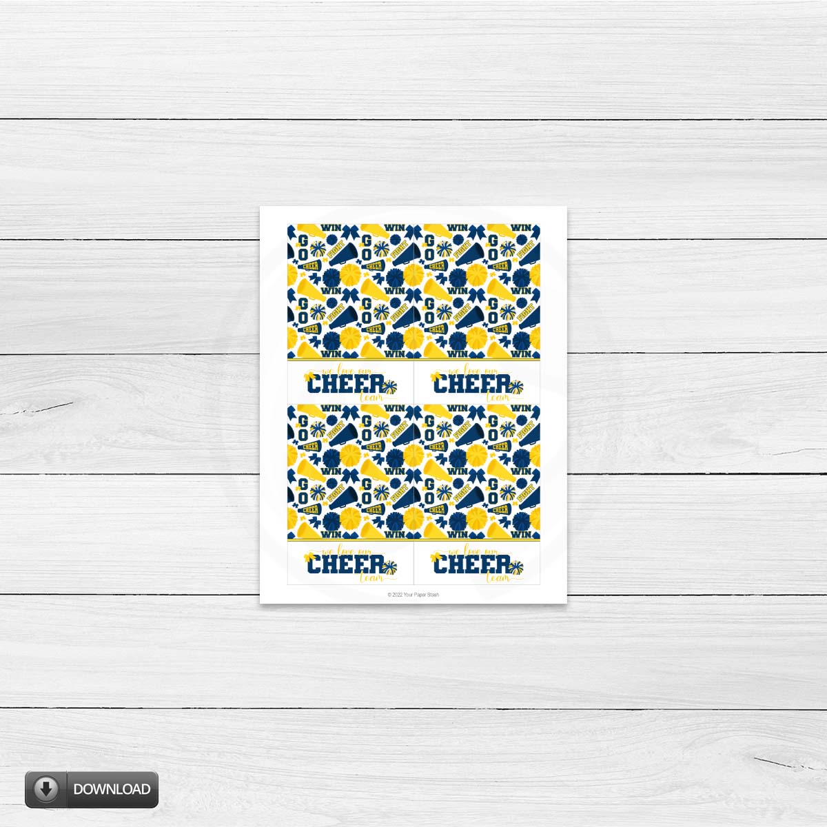 cheerleading printable cookie cards, 3.5x5" we love our cheer team card