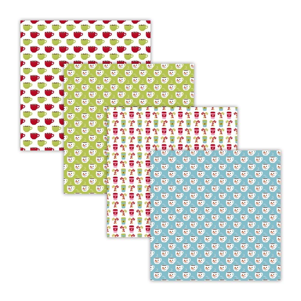 Retro Christmas Cookies and Cocoa Digital Scrapbook Paper