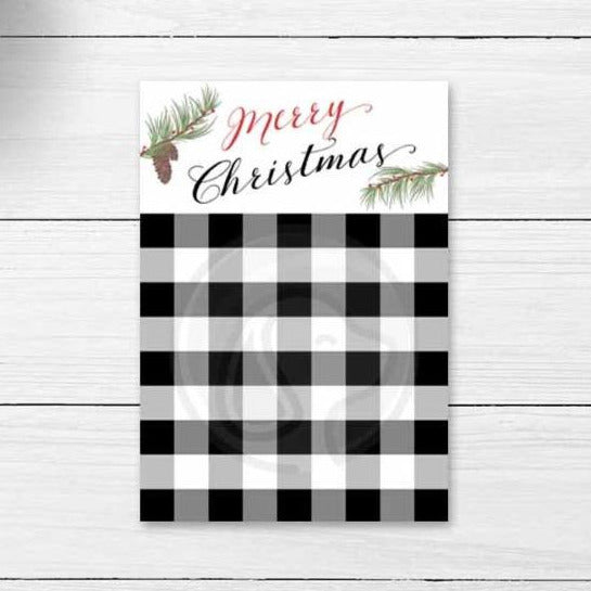 buffalo check christmas cookie cards printable farmhouse holiday baking supplies