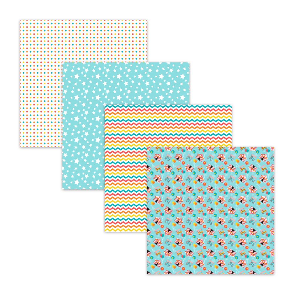 Circus Digital Scrapbook Papers and Backgrounds
