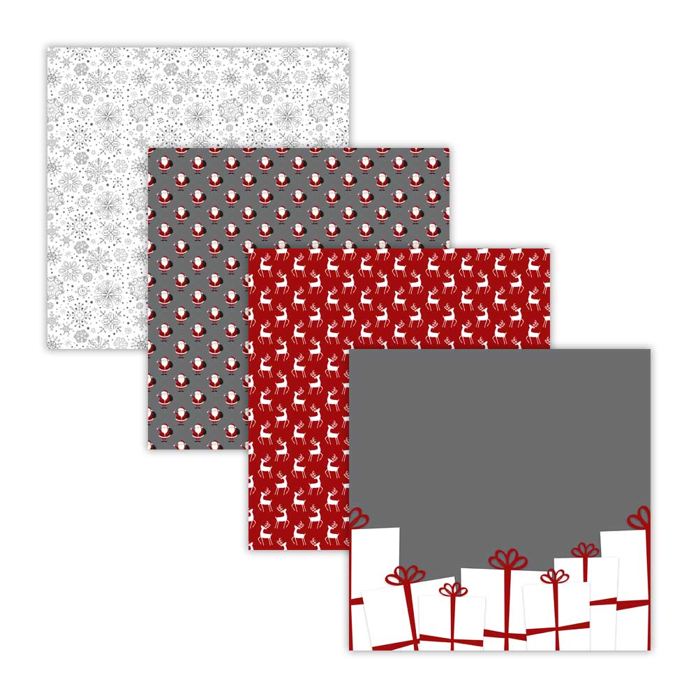 christmas snowflake santa reindeer presents gift scarpbooking paper digital papers download gray red contemporary modern decorative background download yourpaperstash
