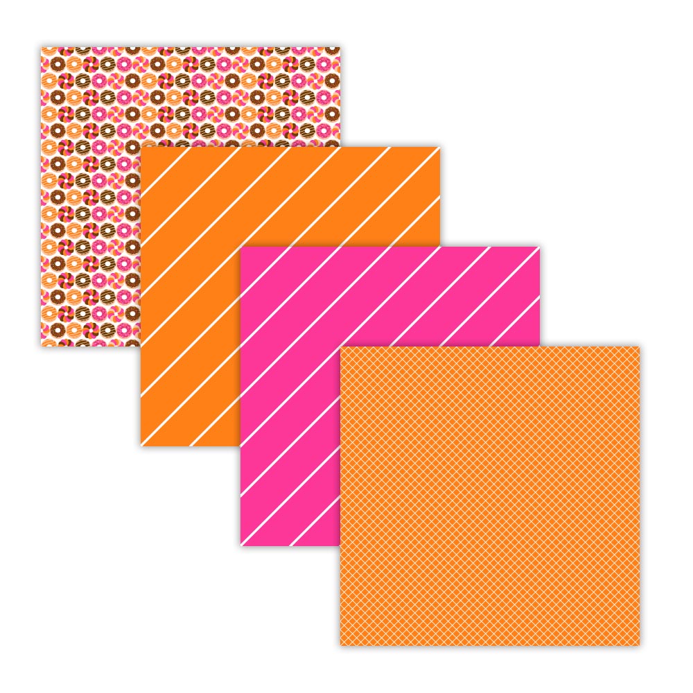 donut clipart paper, digi scrap backgrounds, pink striped paper, orange digital paper