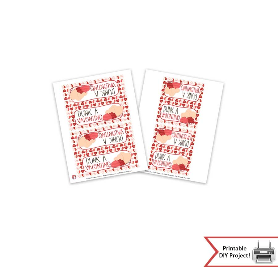 dunk a valentine cookie bag topper classroom party printable valentines kids staff teachers baking