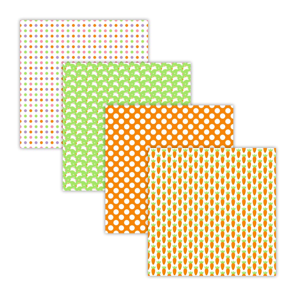 polka dot scrapbooking paper, easter bunny digital papers, carrot backgrounds