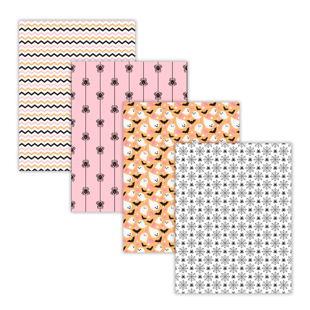 Printable Pink Halloween Ghost Digital Scrapbook Paper