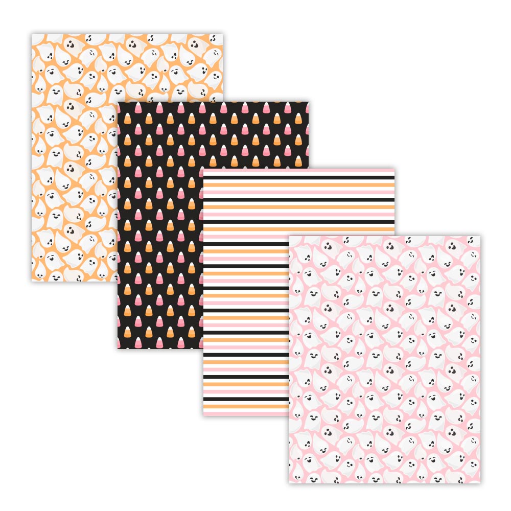 pink orange halloween boo digital scrapbooking,halloween craft paper