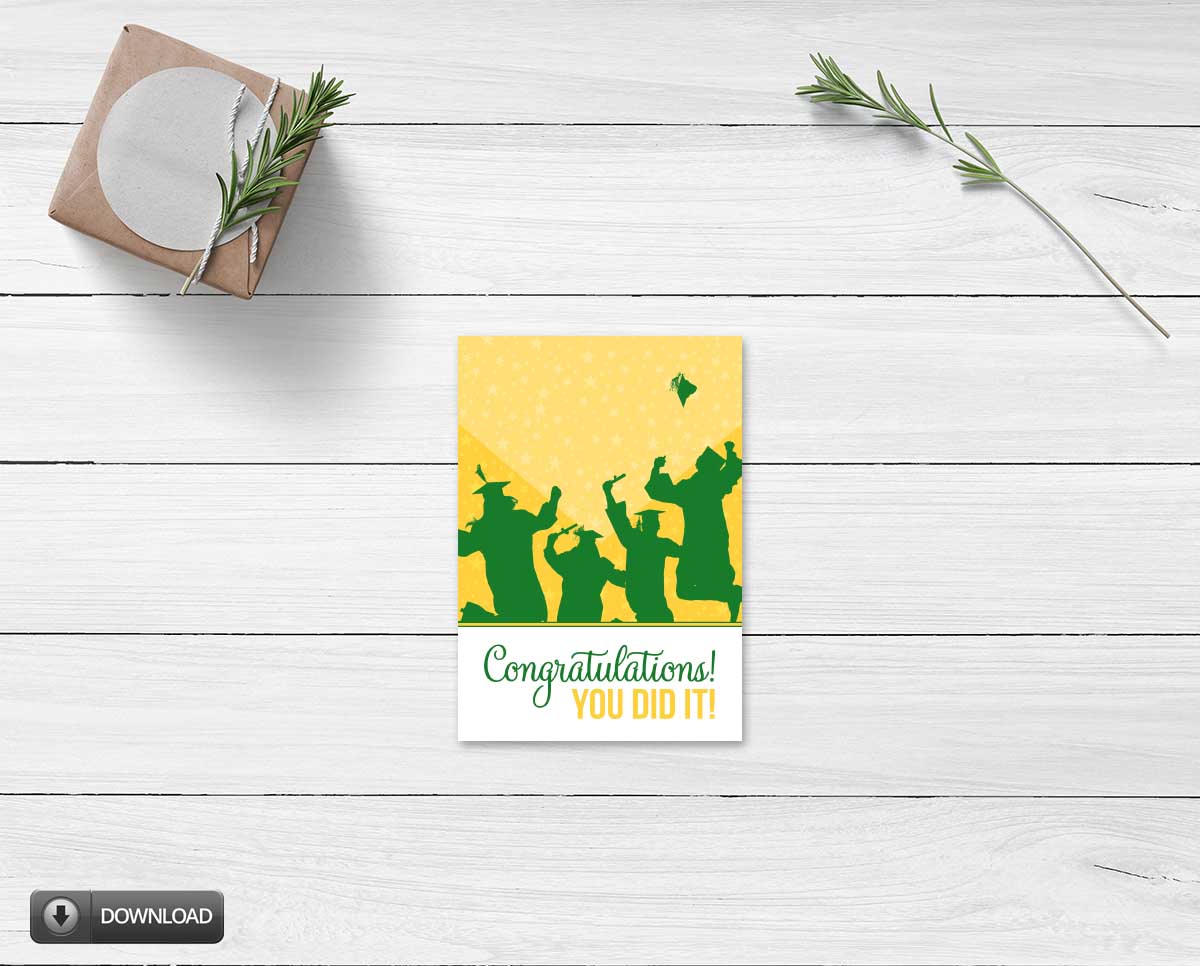 congrats grad printable gift card holder