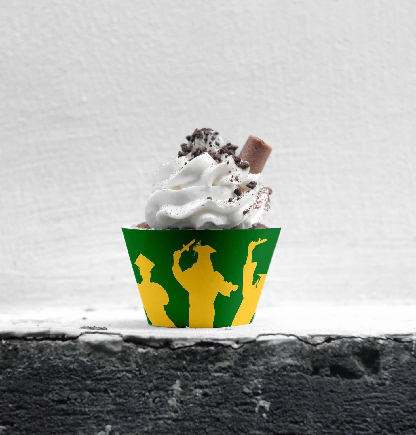 Green Graduation Printable Cupcake Wrappers for Open House