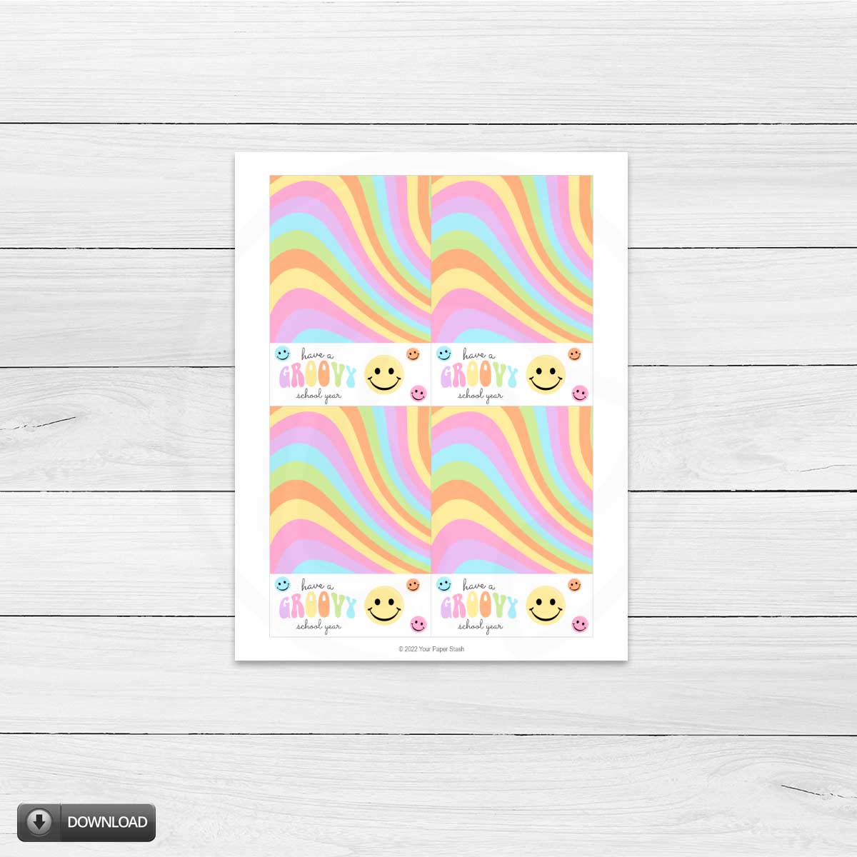 groovy back to school mini cookie card printable
