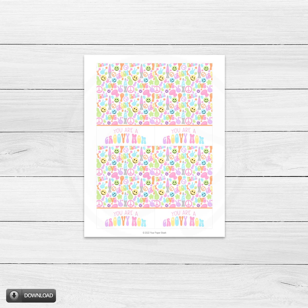 groovy mom mother's day card, groovy mom birthday cookie card