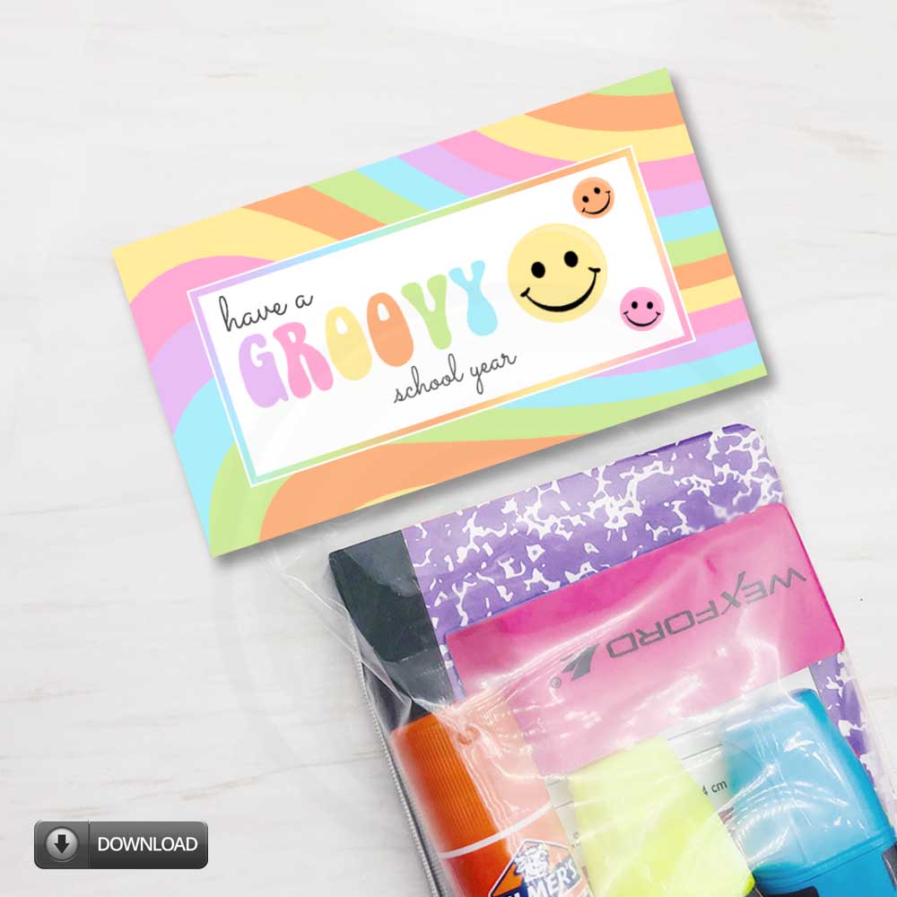 retro hippie groovy bag toppers