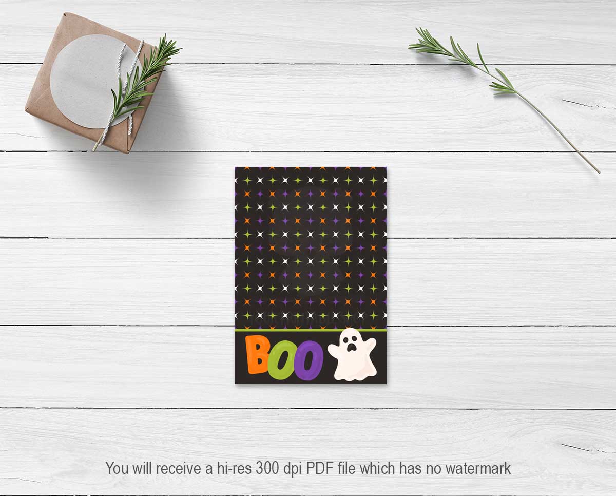 Printable Halloween Boo Mini Cookie Card Tags