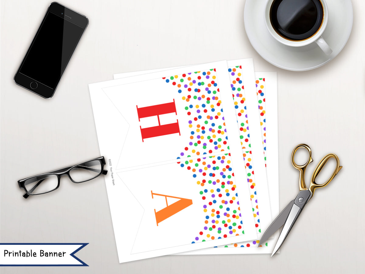 printable office birthday party banner