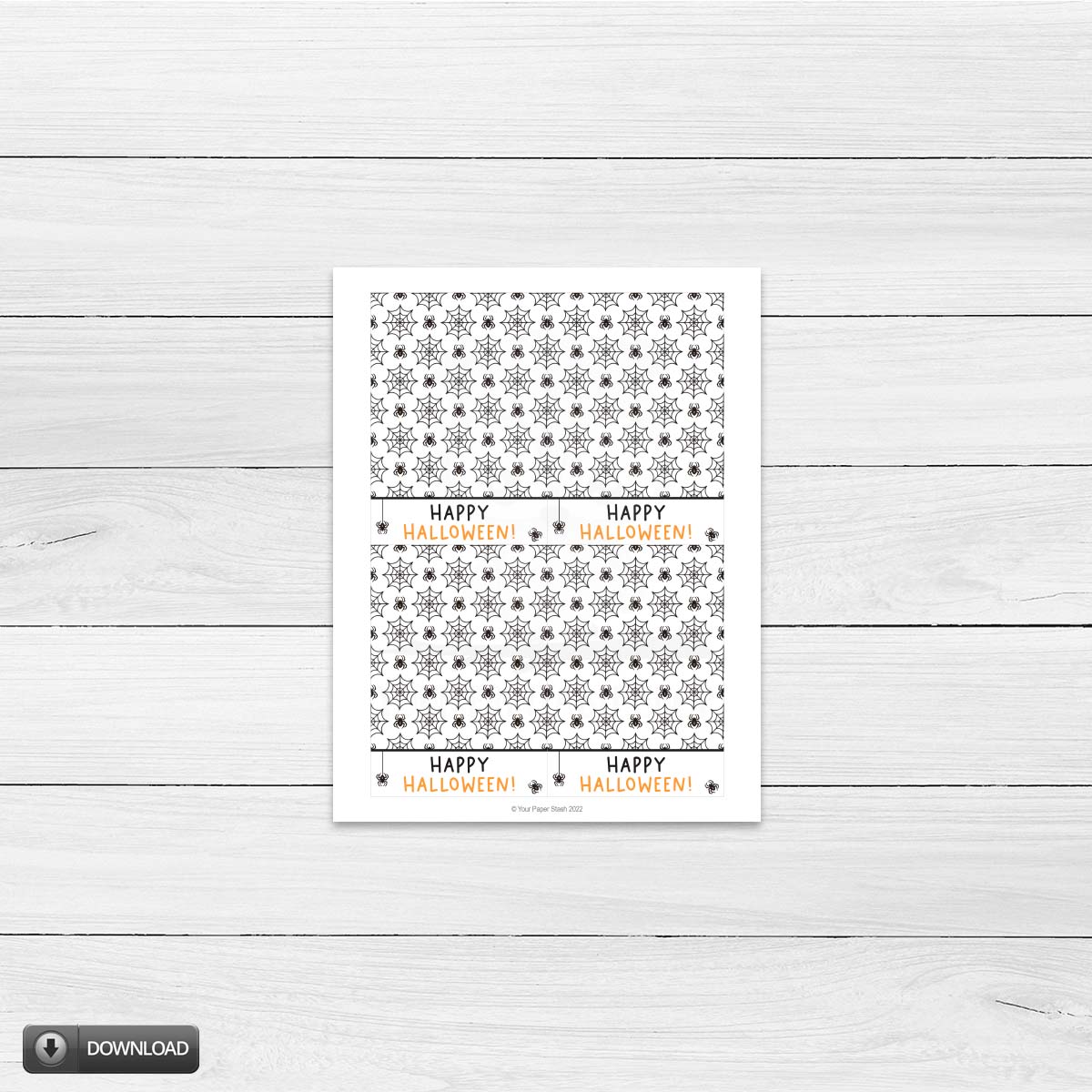 spider cookie card printable, halloween note cards