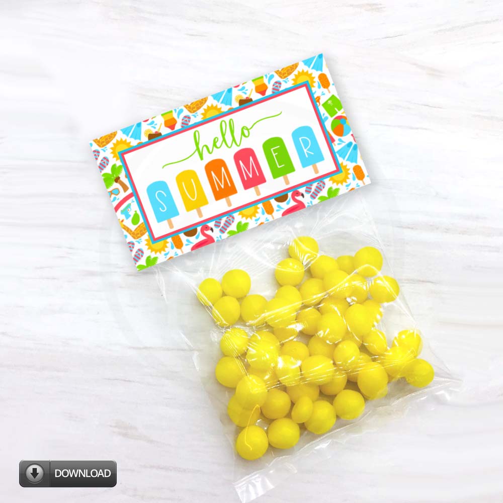 hello summer cookie bag toppers