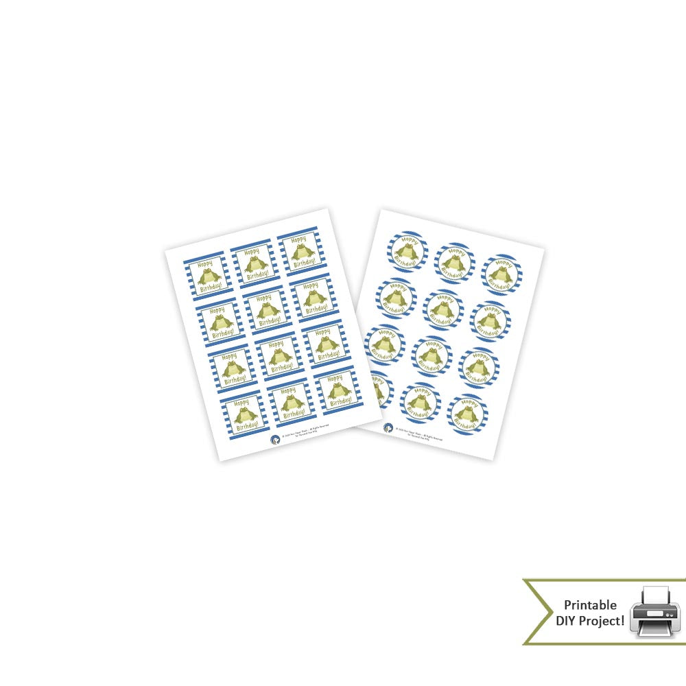 Frog Themed Printable Gift Tags and Cupcake Toppers