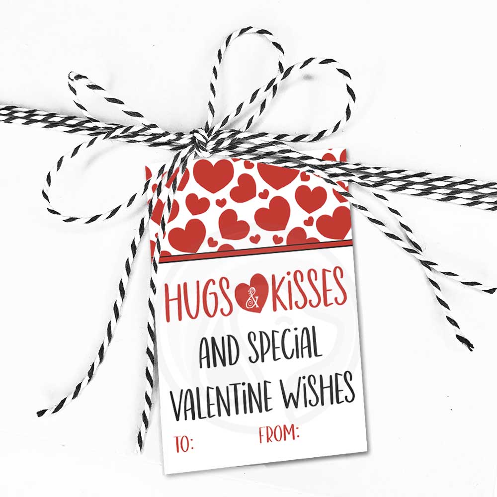 Valentine's Day Hugs and Kisses Printable Tags – Your Paper Stash