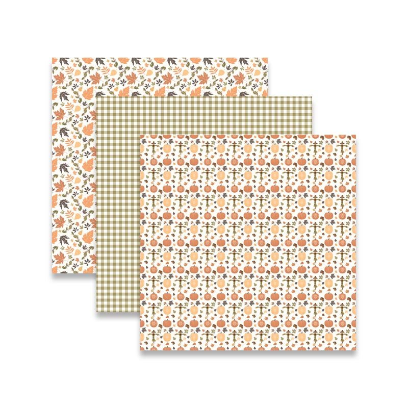 Pumpkin Digital Scrapbook Papers for Thanksgiving & Halloween