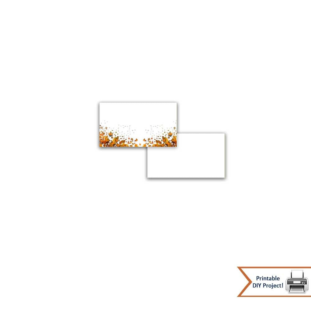 autumn fall leaves place and tent cards printable download editable