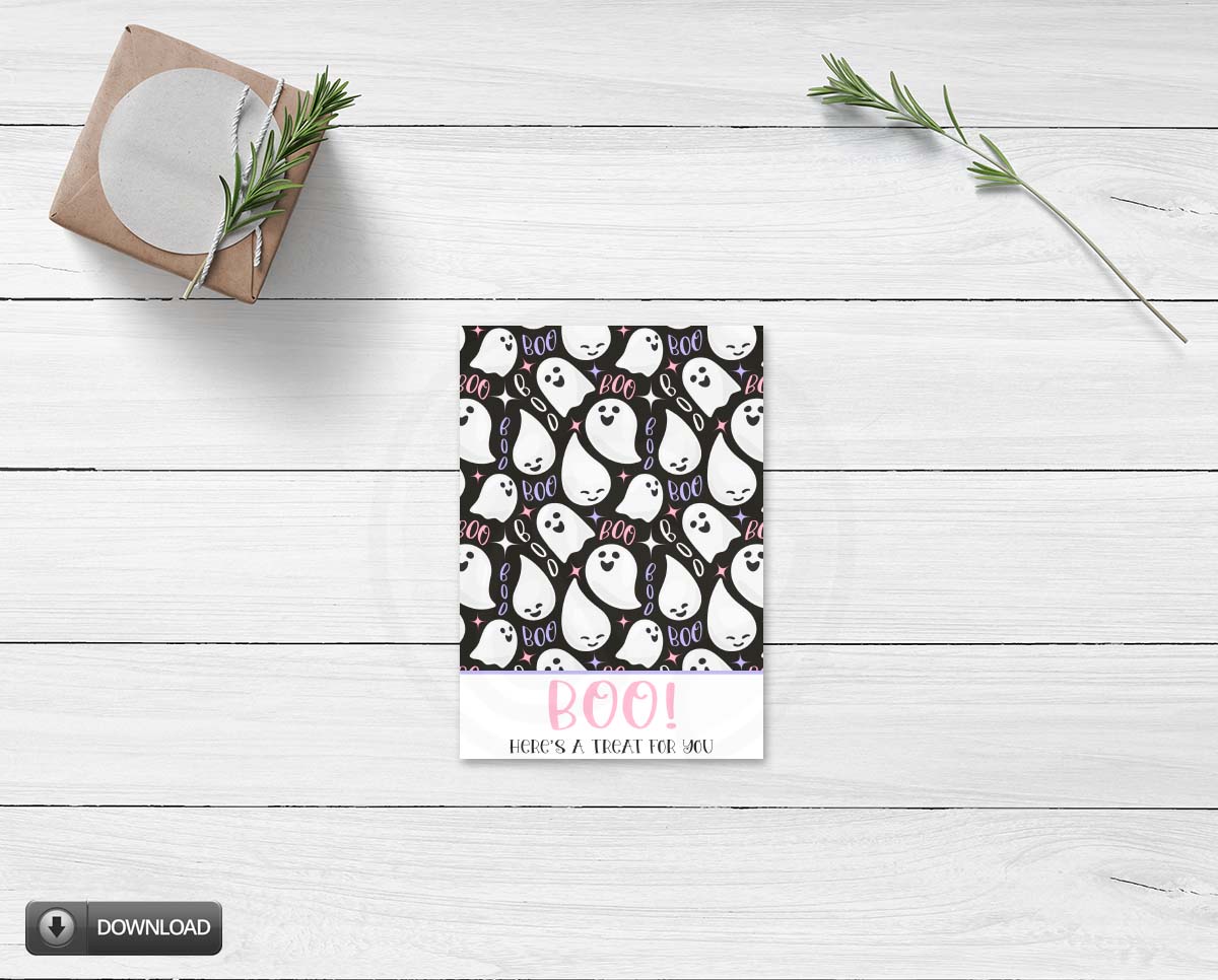 you've been booed halloween ghost card