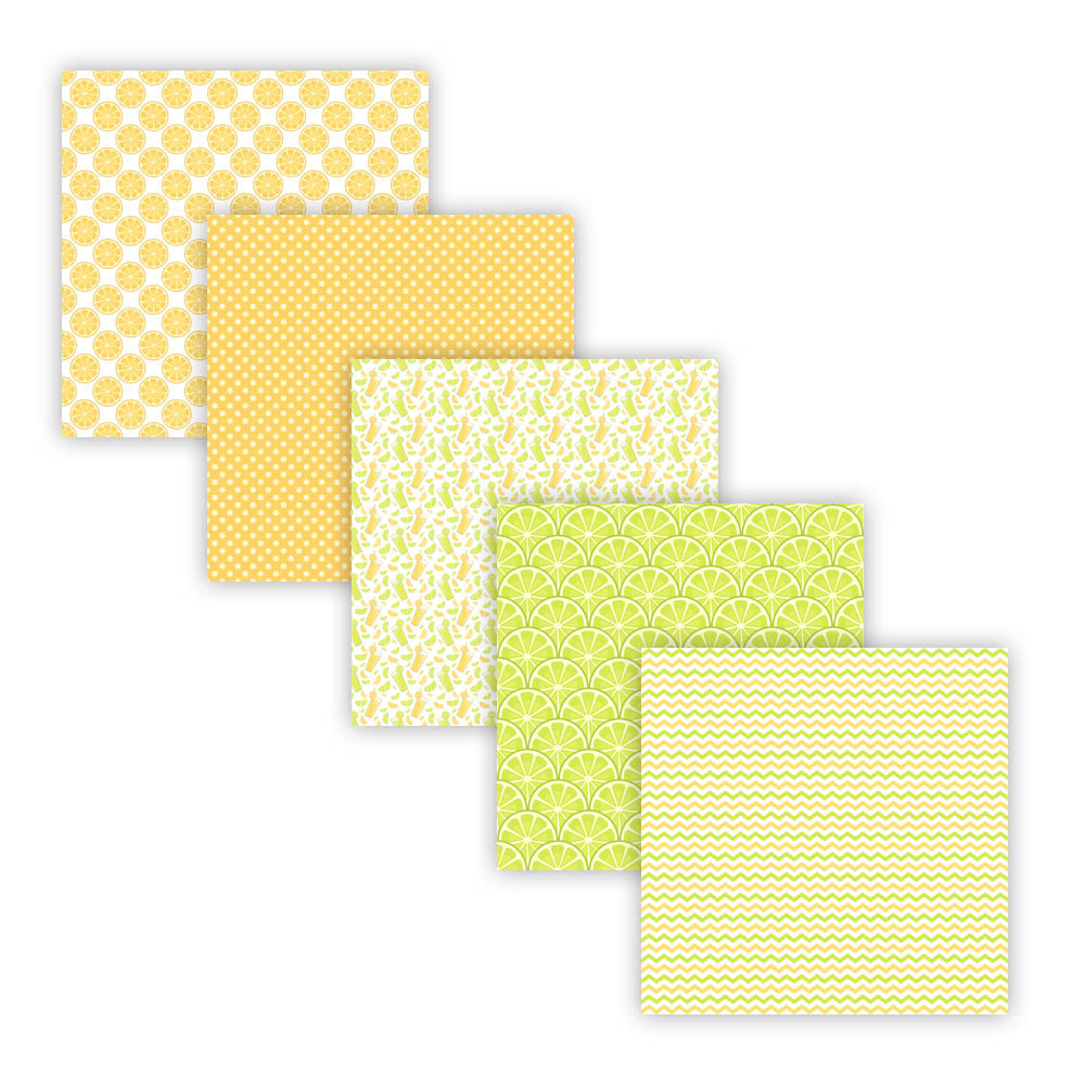 Lemon Lime Digital Scrapbook Papers, Lemonade Limeade Digital Backgrounds and Patterns, Summer Digital Paper Pack