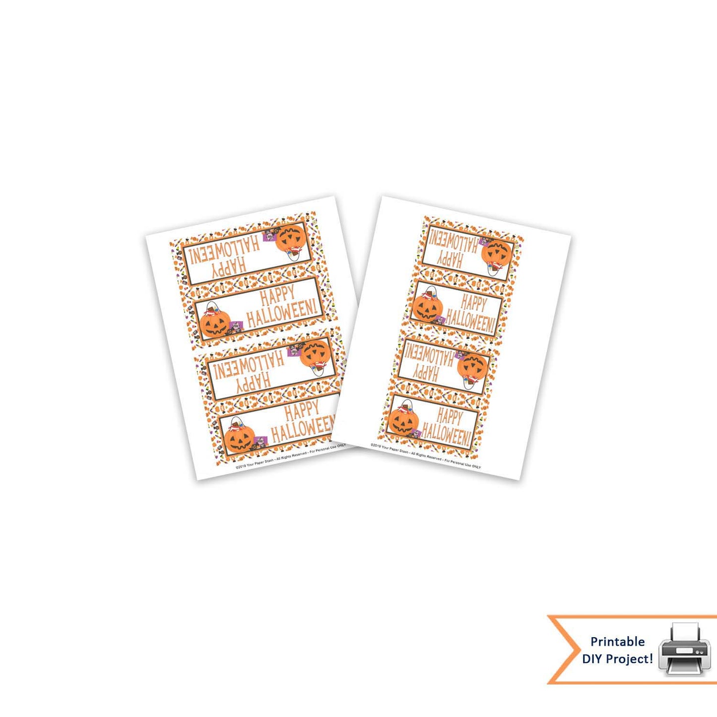Halloween Pumpkin Treat Bag Topper for Candy Bags and Party Favors