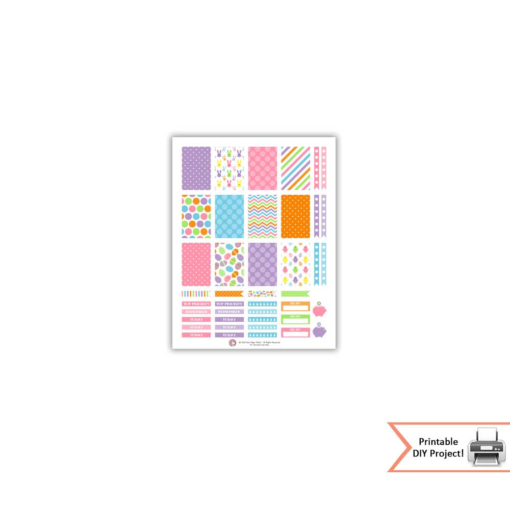 Spring & Easter Weekly Planner Sticker Kit With Washi Tape
