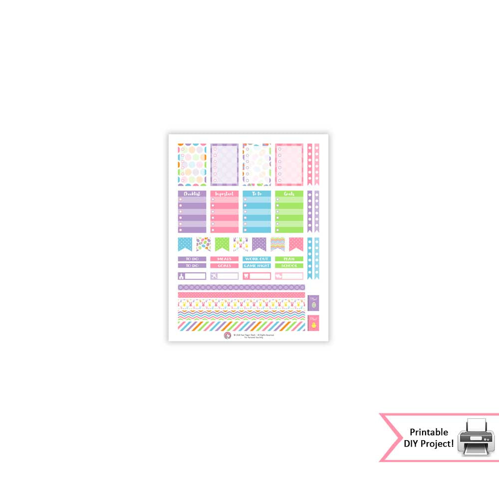 Spring & Easter Weekly Planner Sticker Kit With Washi Tape