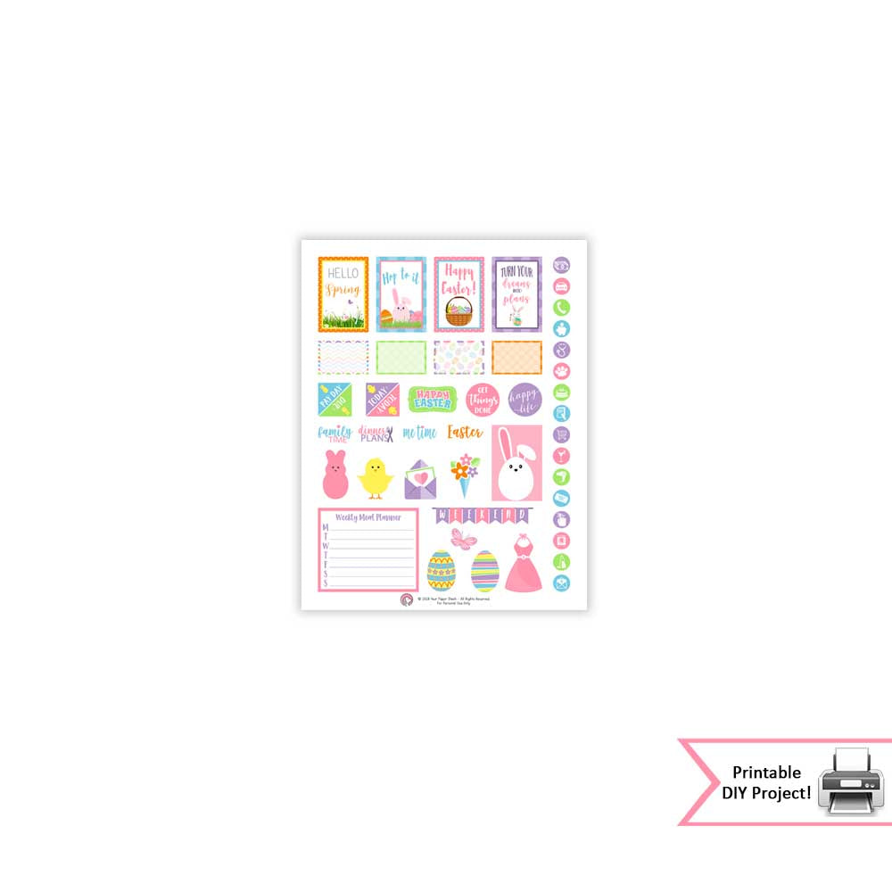 Spring & Easter Weekly Planner Sticker Kit With Washi Tape