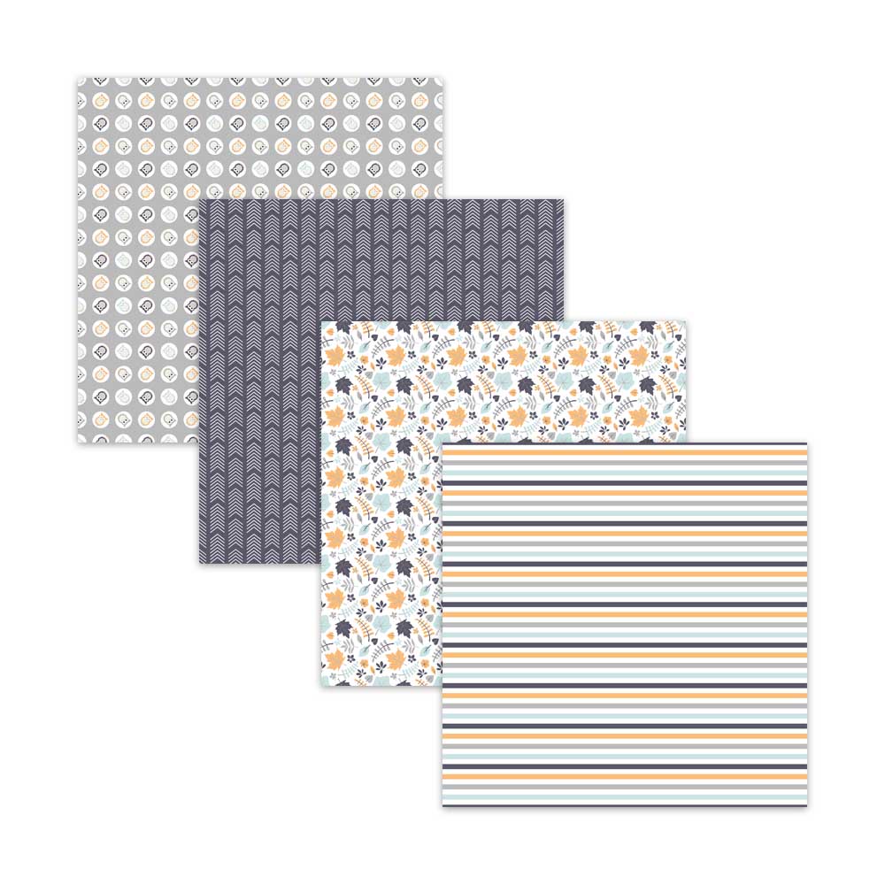 gray blue aqua peach owl tribal arrow leaf falling leaves woodland woodsy digital paper stripes backgrounds commercial use designs
