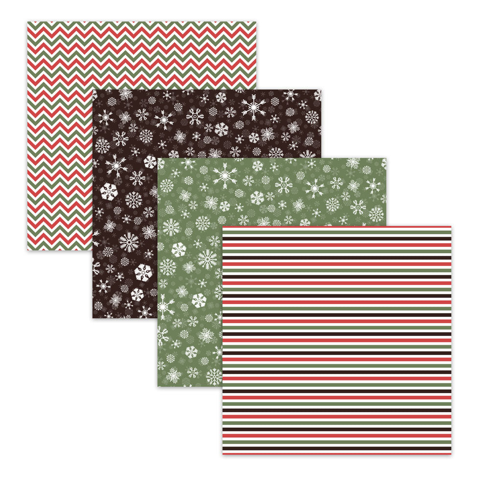 Christmas Poinsettia Digital Scrapbook Papers & Backgrounds