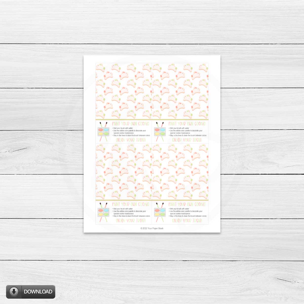 easter printable mini cookie cards