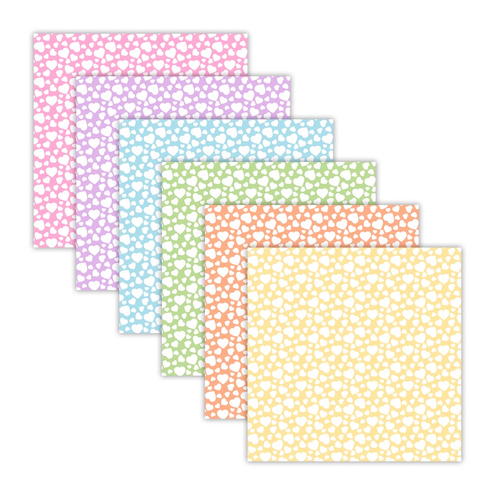 Pastel Valentine Heart Digital Scrapbook Papers