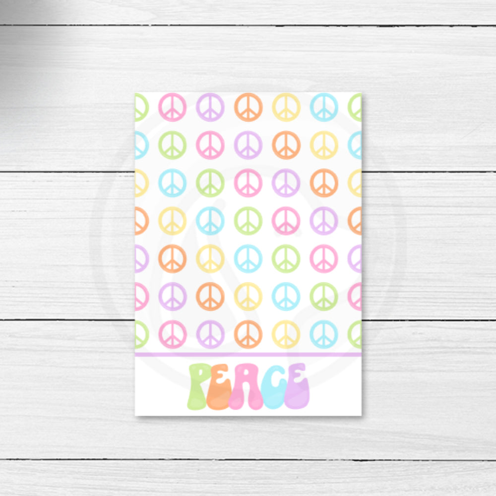 Hippie Peace Sign Printable Cookie or Note Cards